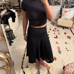 Faithfull the Brand Black Midi Skirt